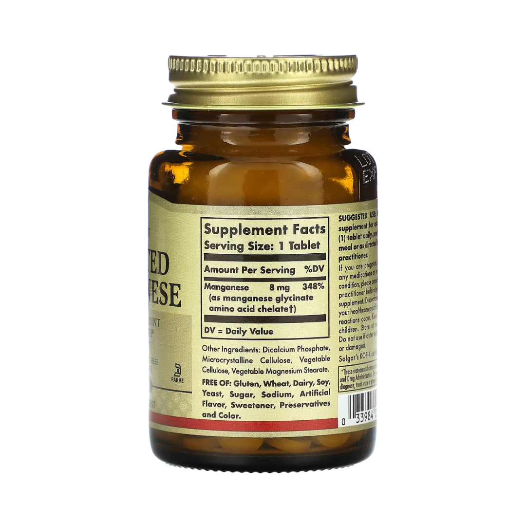 Solgar Chelated Manganese 100 Tablets