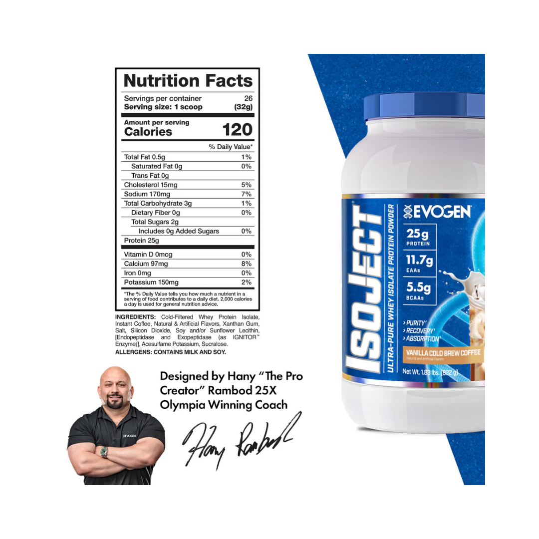 Evogen | Nutrition Isoject, Vanilla Cold Brew | 1.83 lb