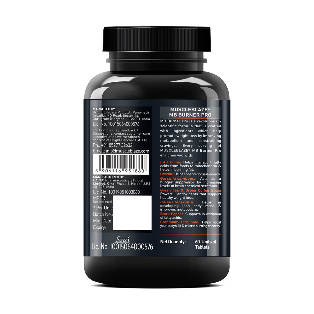 MuscleBlaze MB-Burner Pro 60 tabs Unflavoured