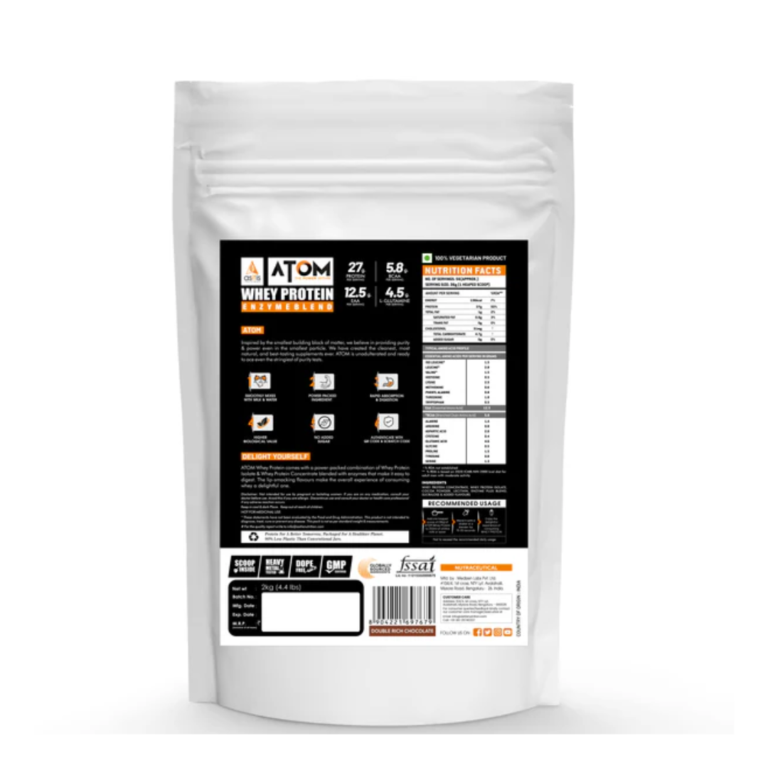 Asitis Atom Whey Protein Blend- 2 kg-Double Rich Chocolate