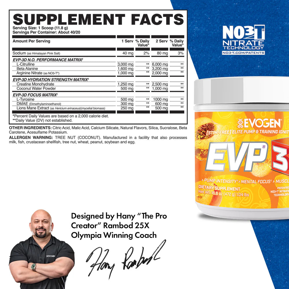 Evogen EVP 3D Peach Mango | 40 Servings