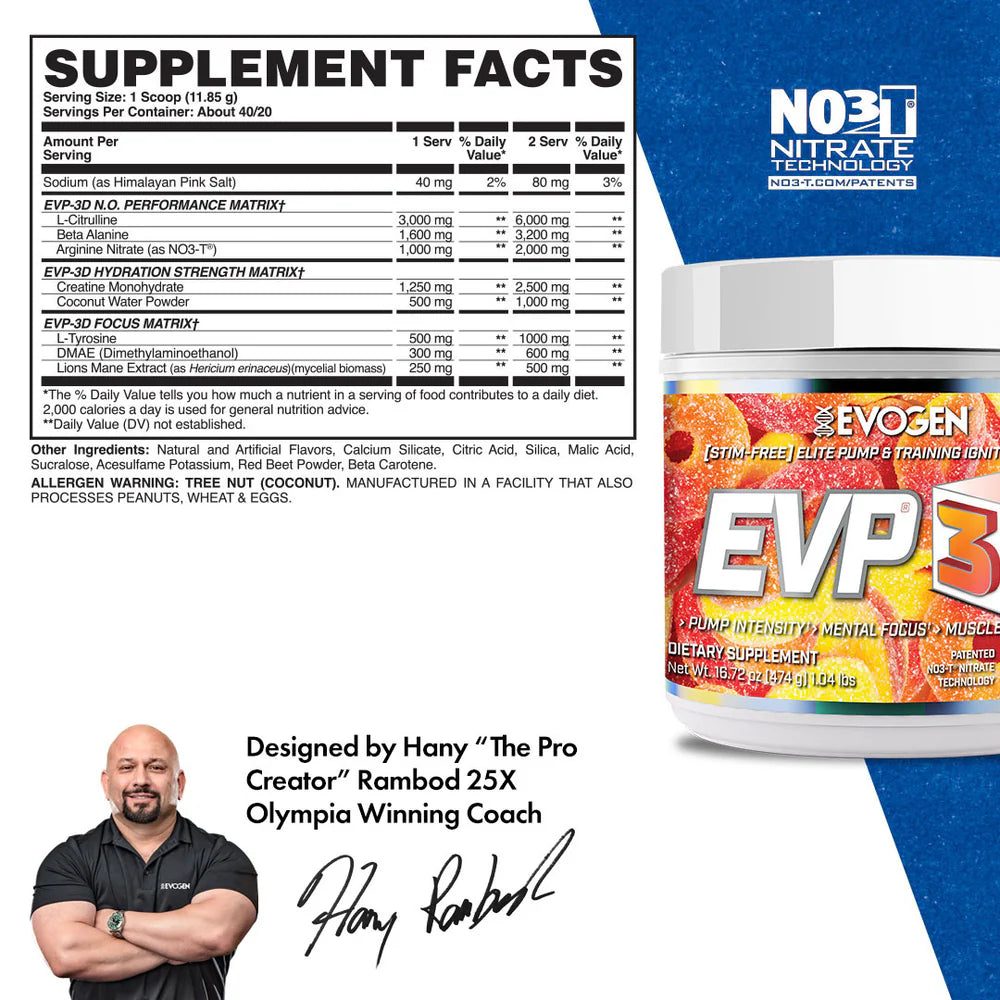 Evogen Nutrition EVP 3D Peach Rings | 40 Servings