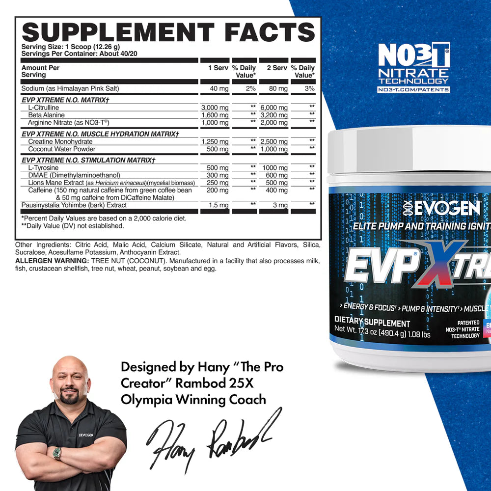 Evogen Nutrition EVP Xtreme N.O Blueberry Apple | 40 Servings | Protein Nation