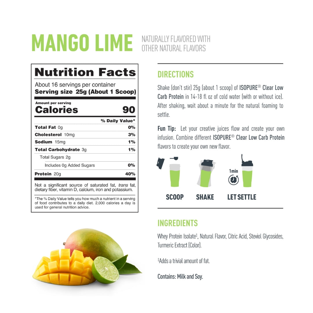 Isopure Clear Infusion Mango Lime 400GM