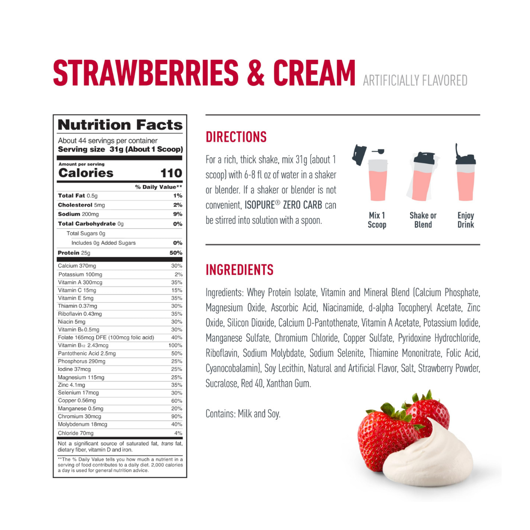 Isopure Zero Carb 3 lb Strawberries & Cream