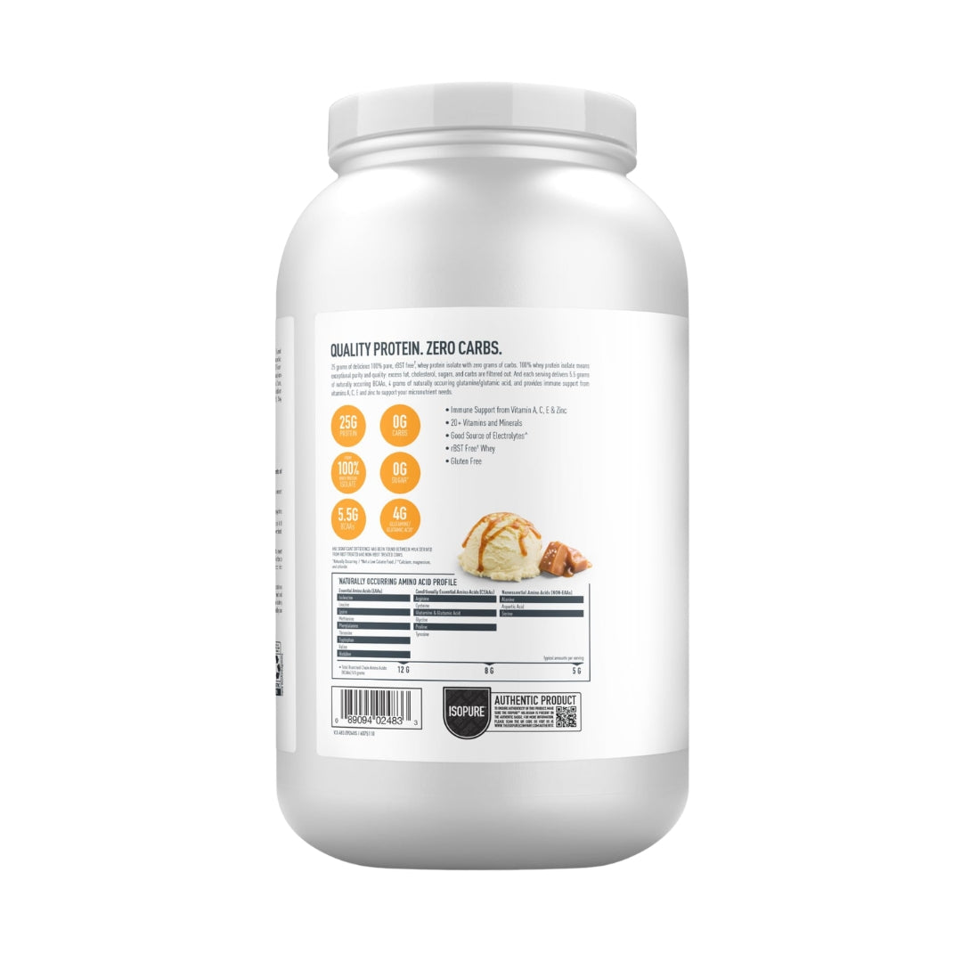 Isopure Zero Carb 3 lb vanilla Salted Caramel