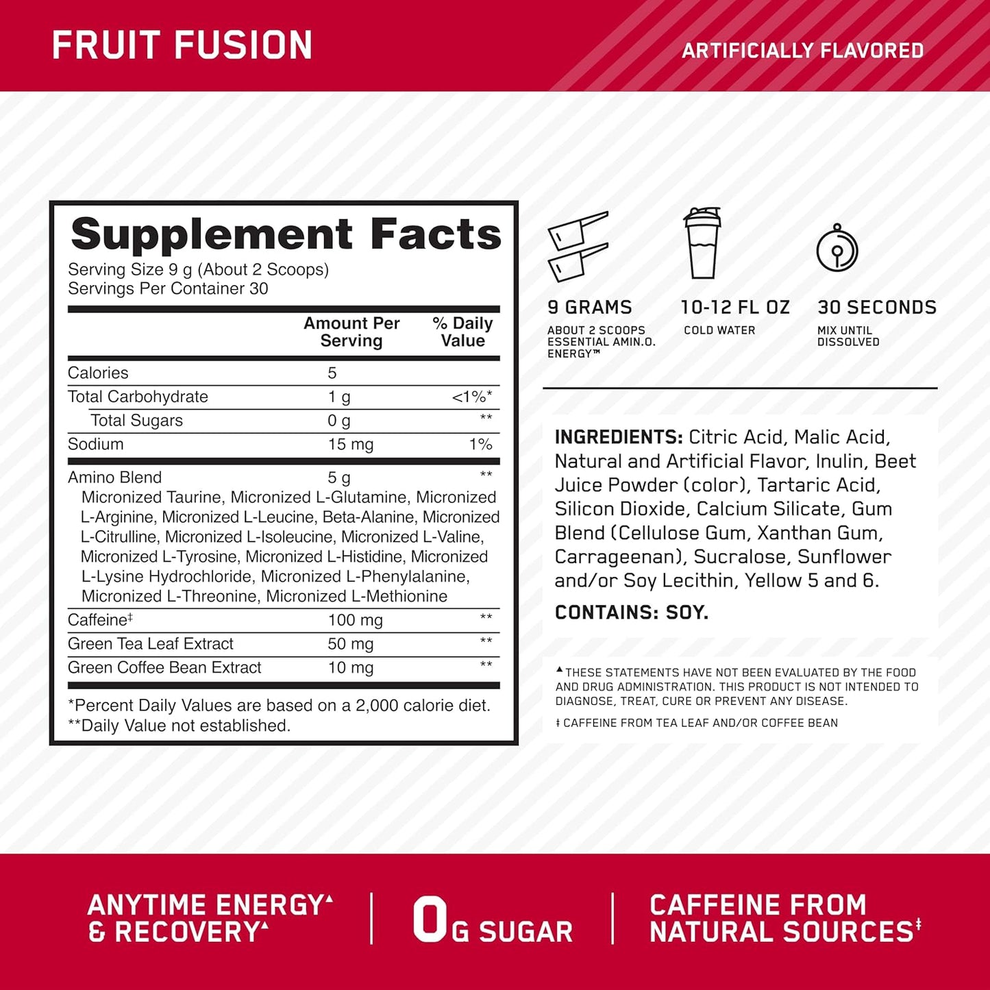 ON Optimum Nutrition Essential Amino Energy 30 Serving Fruit Fusion