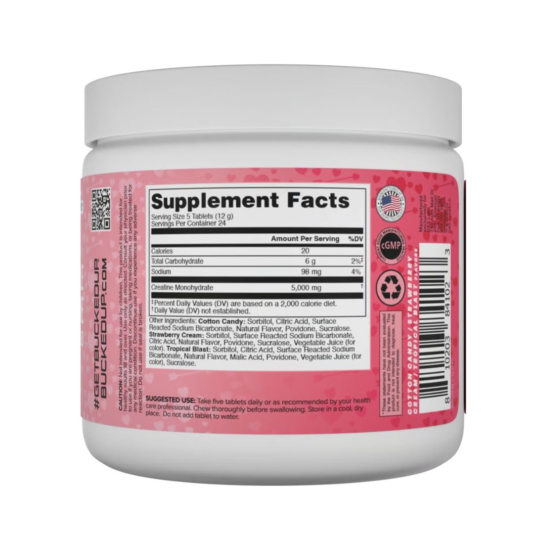 BUCKED UP CREATINE CANDY 120TAB - CHERRY