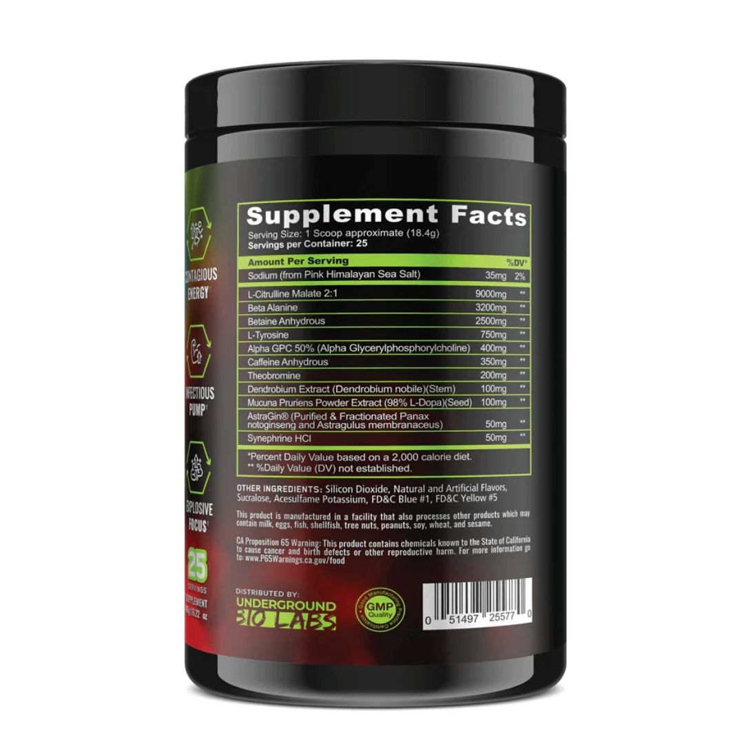 PANDA SUPPLEMENTS PANDEMIC PRE WORKOUT 430GM - 25SERV - UNICORN RAINBOW SHERBET