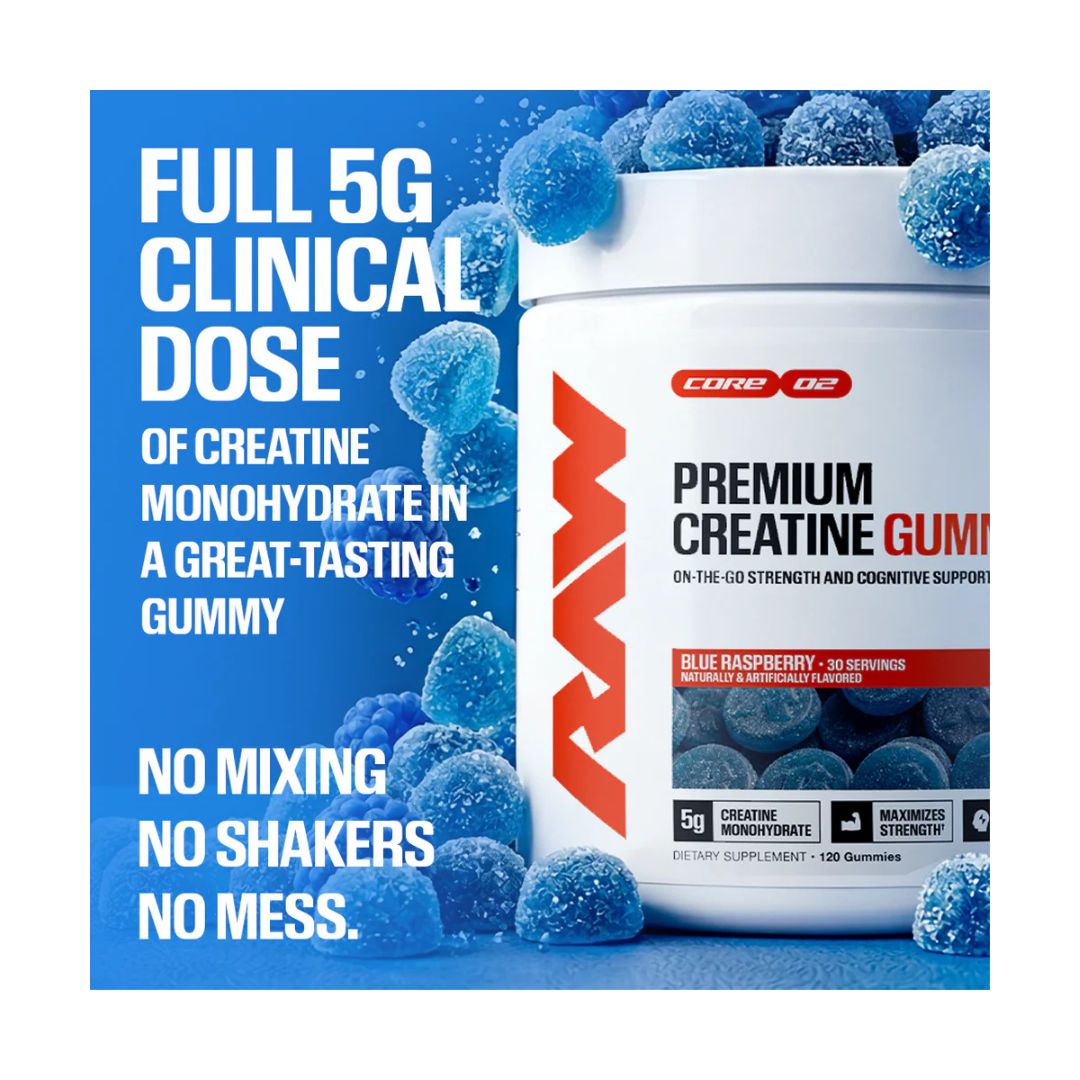 RAW CREATINE GUMMIES BLUE RASPBERRY