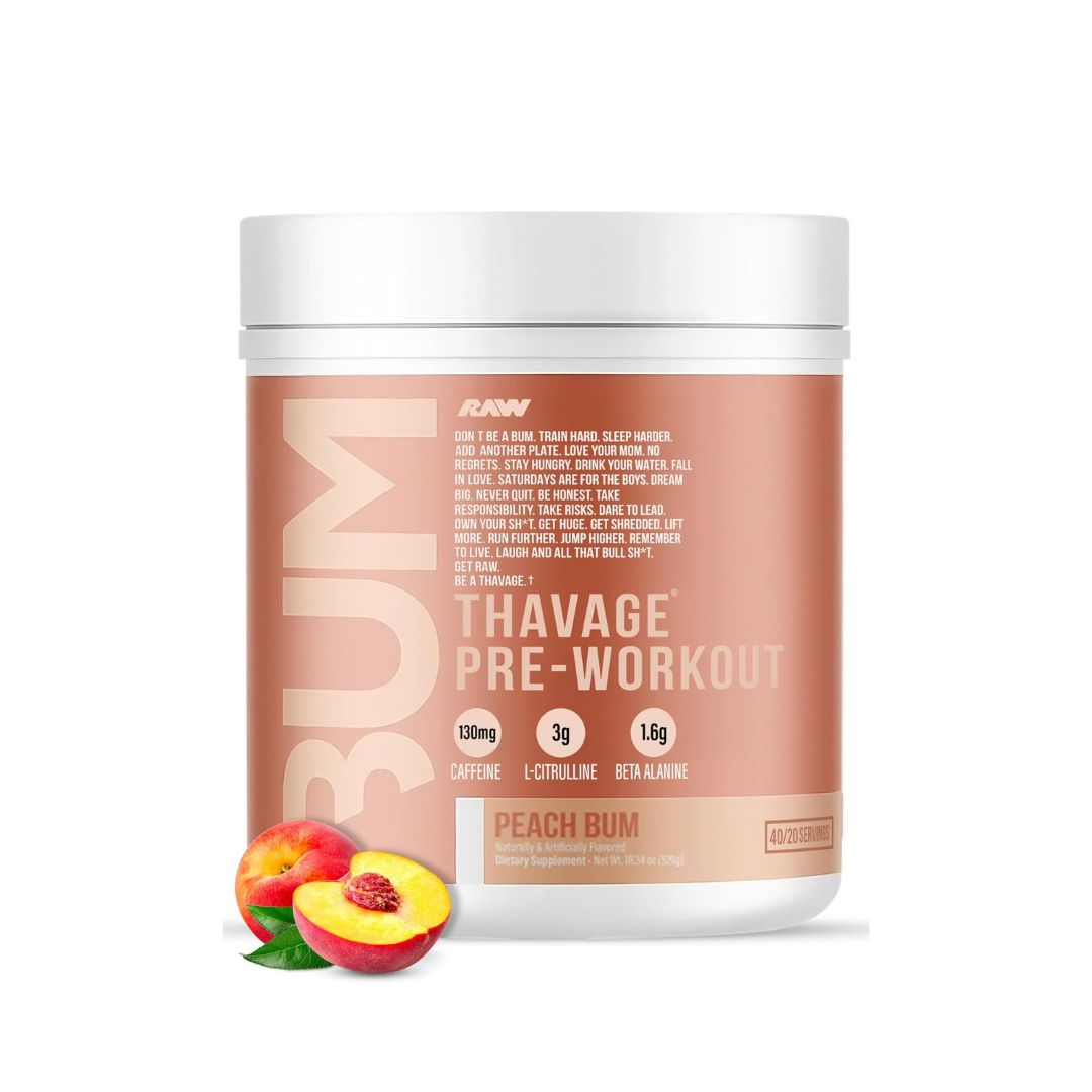 RAW Thavage- Peach Bum- 40 Servings