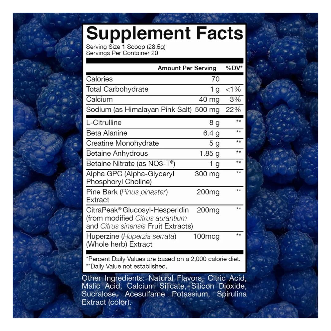 Raw Bum | Thuper Pump Thavage Pre-Workout | Blue Raspberry | 516g | Protein Nation