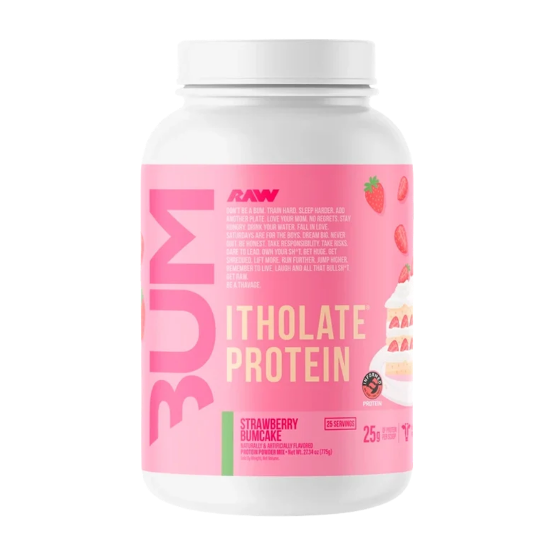Raw Bum | Itholate Protein | Strawberry Bumcake | 25 Servings | Protein Nation