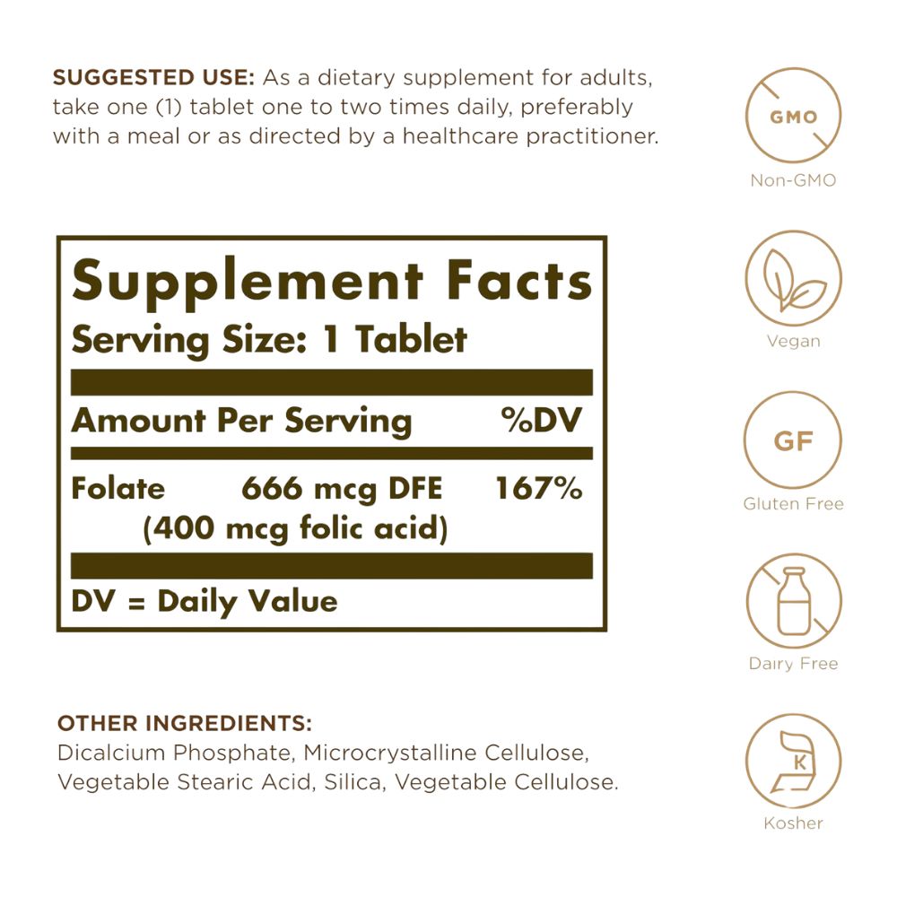 Solgar Folate Acid 250 Tablets