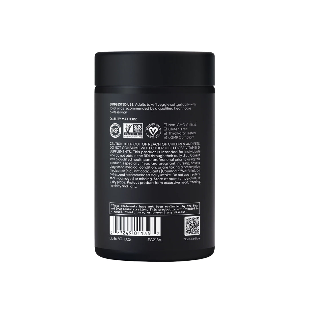 SPORTS RESEARCH - D3+K2 PLANT BASED - 60 SOFTGELS