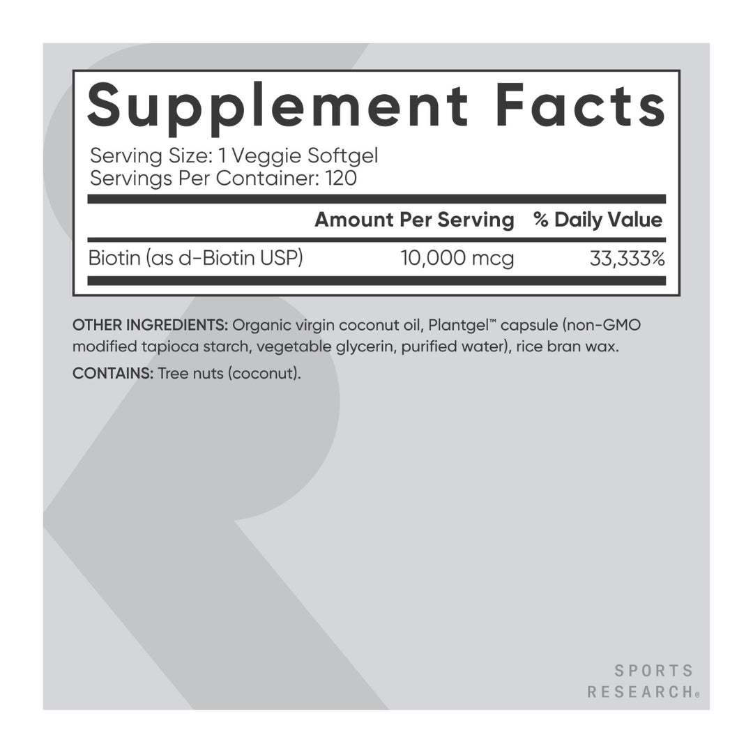 SPORTS RESEARCH BIOTIN 10000 MCG - 120 CAPS