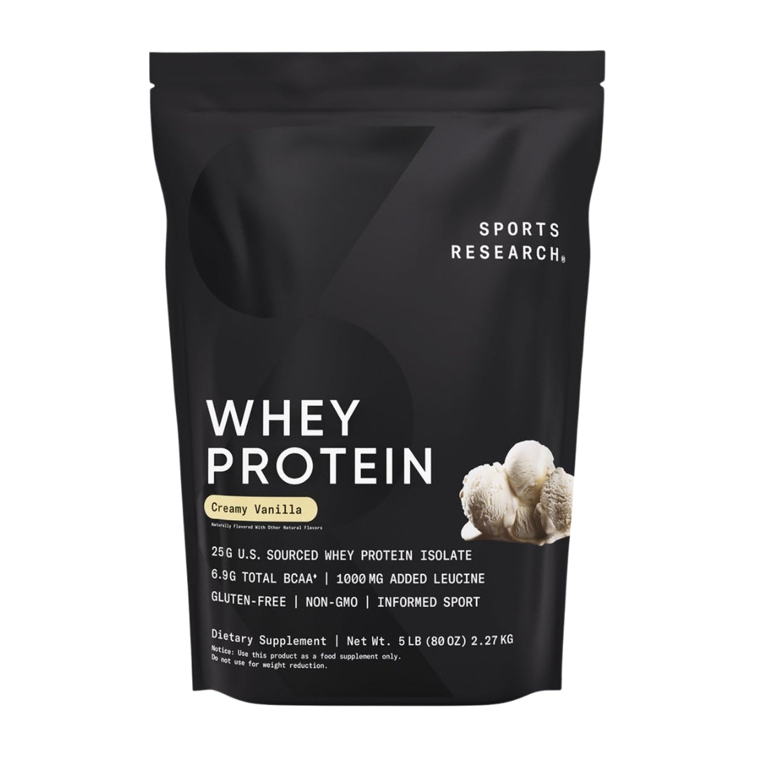 SPORTS RESEARCH WHEY PROTEIN ISOLATE - CREAMY VANILLA - 5LB