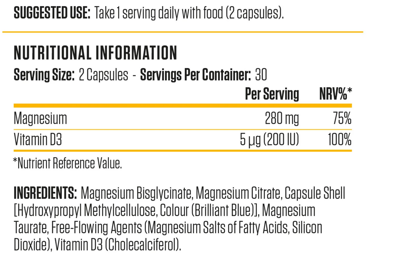 Applied Nutrition | Magnesium & Vitamin D3 | 60 Capsules