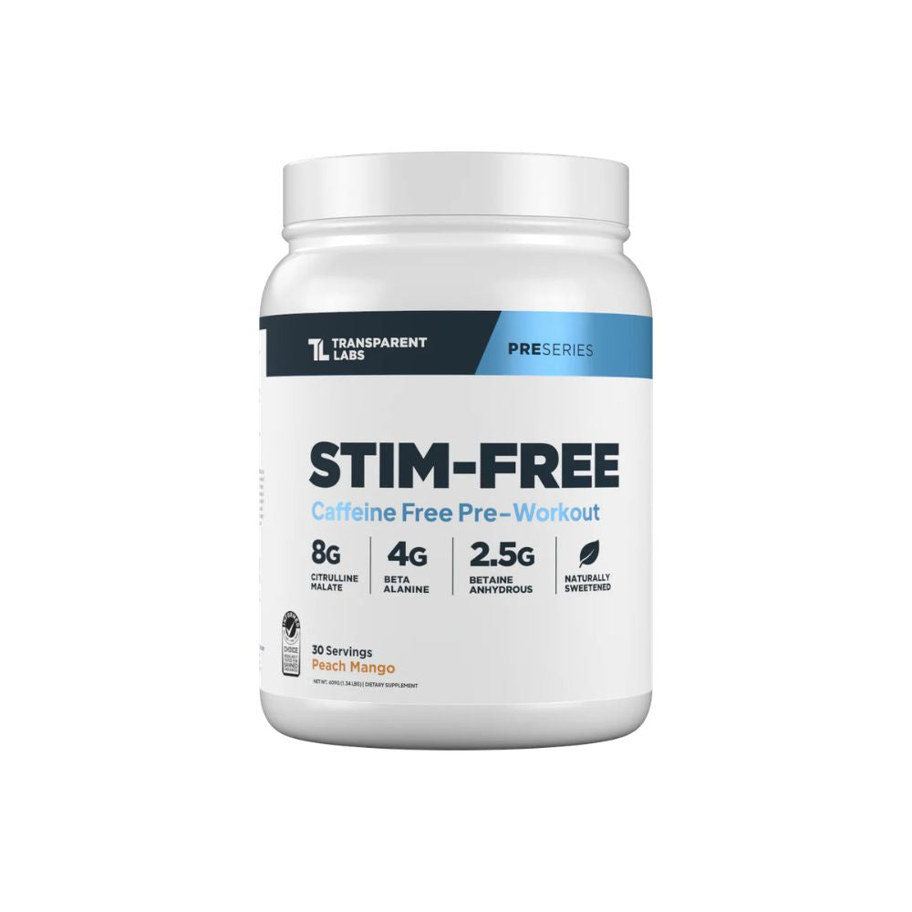 Transparent Labs Stim-Free Pre-Workout 30 Servings Peach Mango