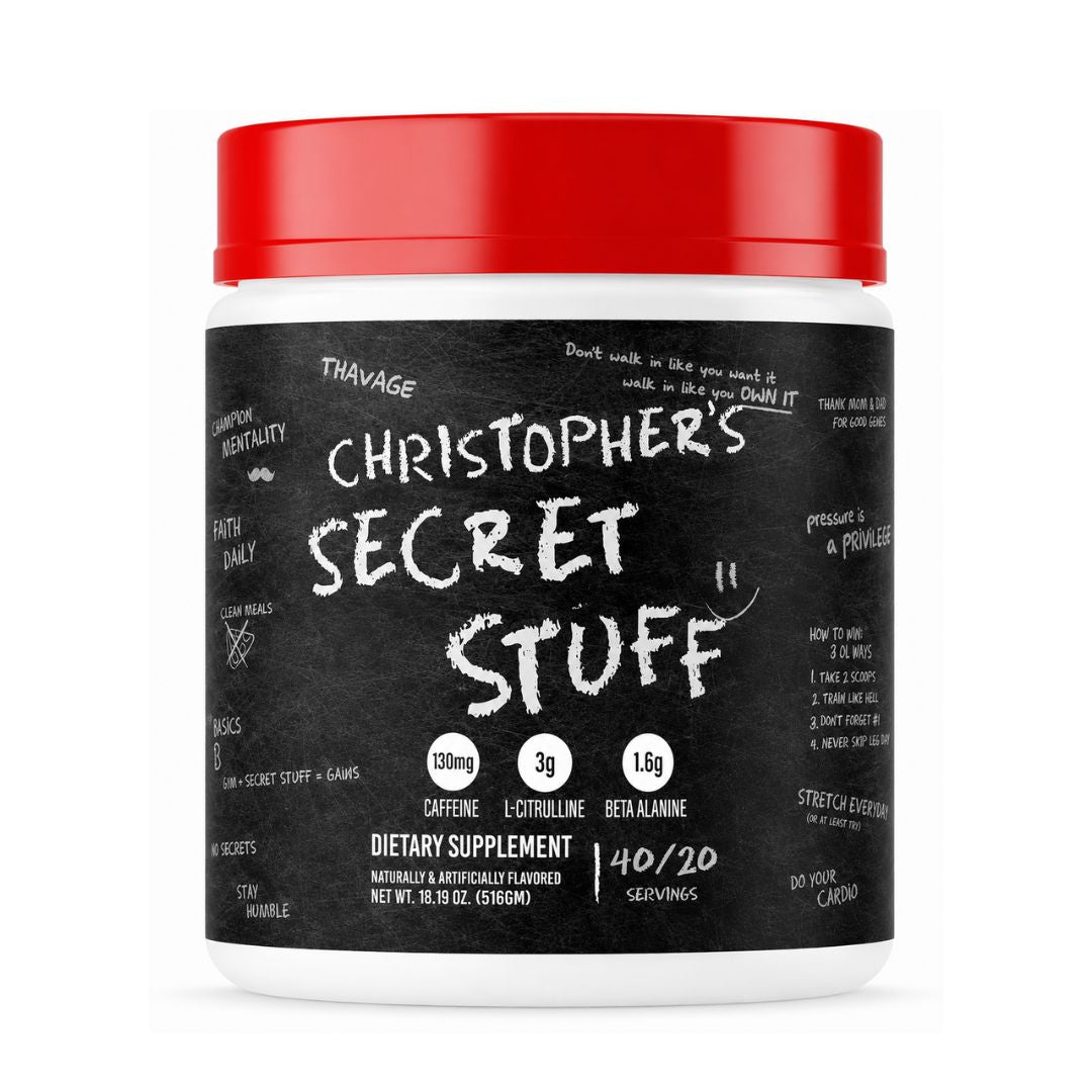 RAW BUM THUPER THAVAGE PRE WORKOUT CHRIS SECRET STUFF 516GM