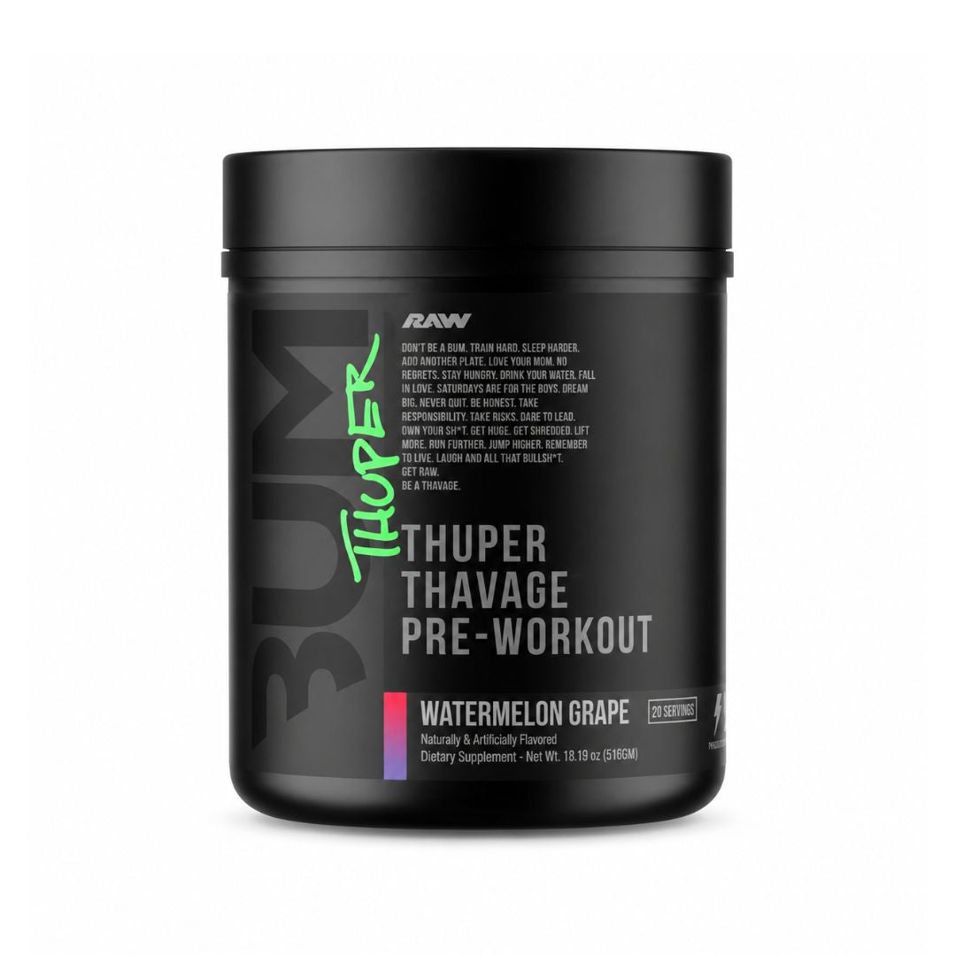 RAW BUM THUPER THAVAGE PRE WORKOUT WATERMELON GRAPE 516GM