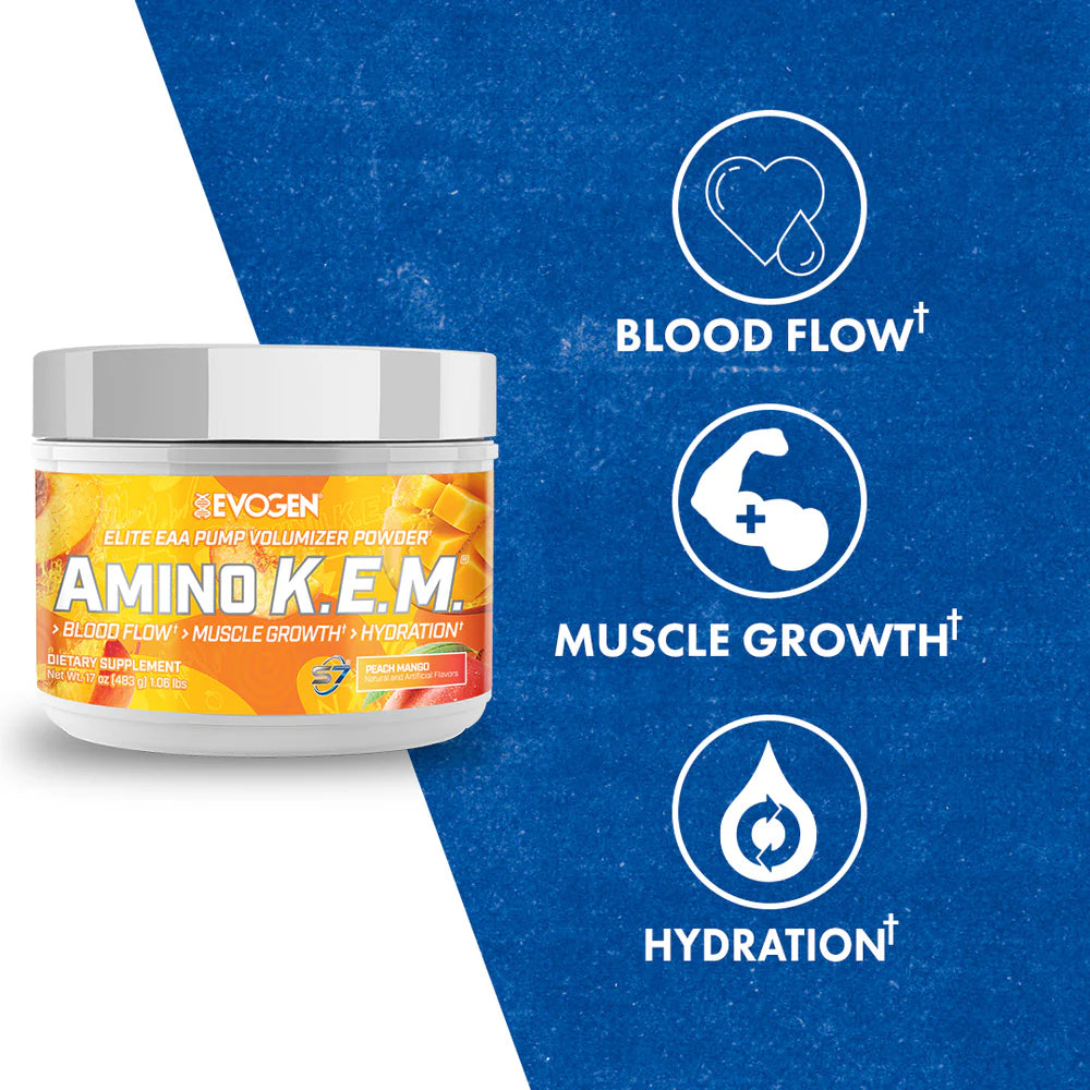 Evogen Amino K.E.M. Peach Mango | 30 Serving | Protein Nation