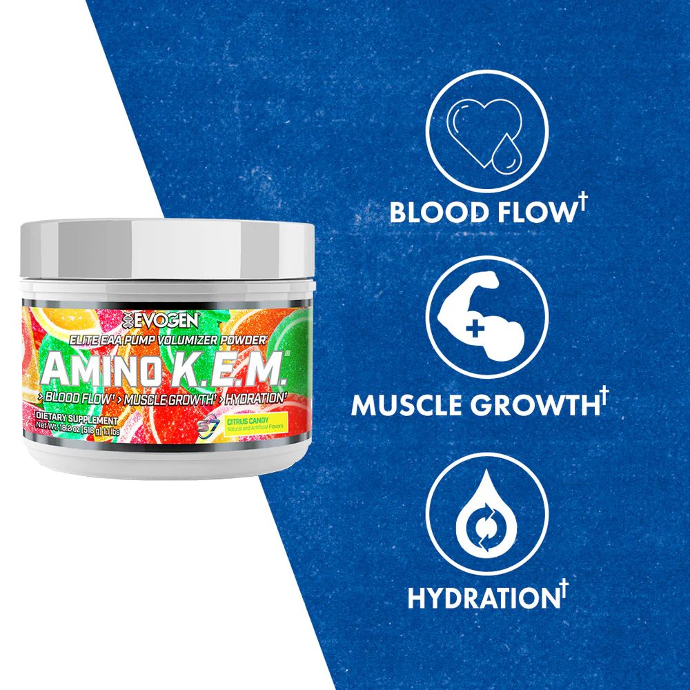 Evogen Nutrition Amino K.E.M. Citrus Candy | 30 Servings | Protein Nation