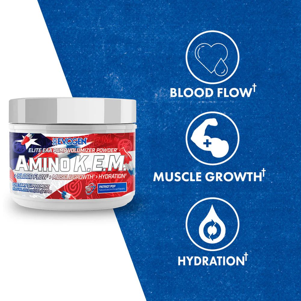 Evogen Nutrition Amino K.E.M Patriot Pop | 30 Servings