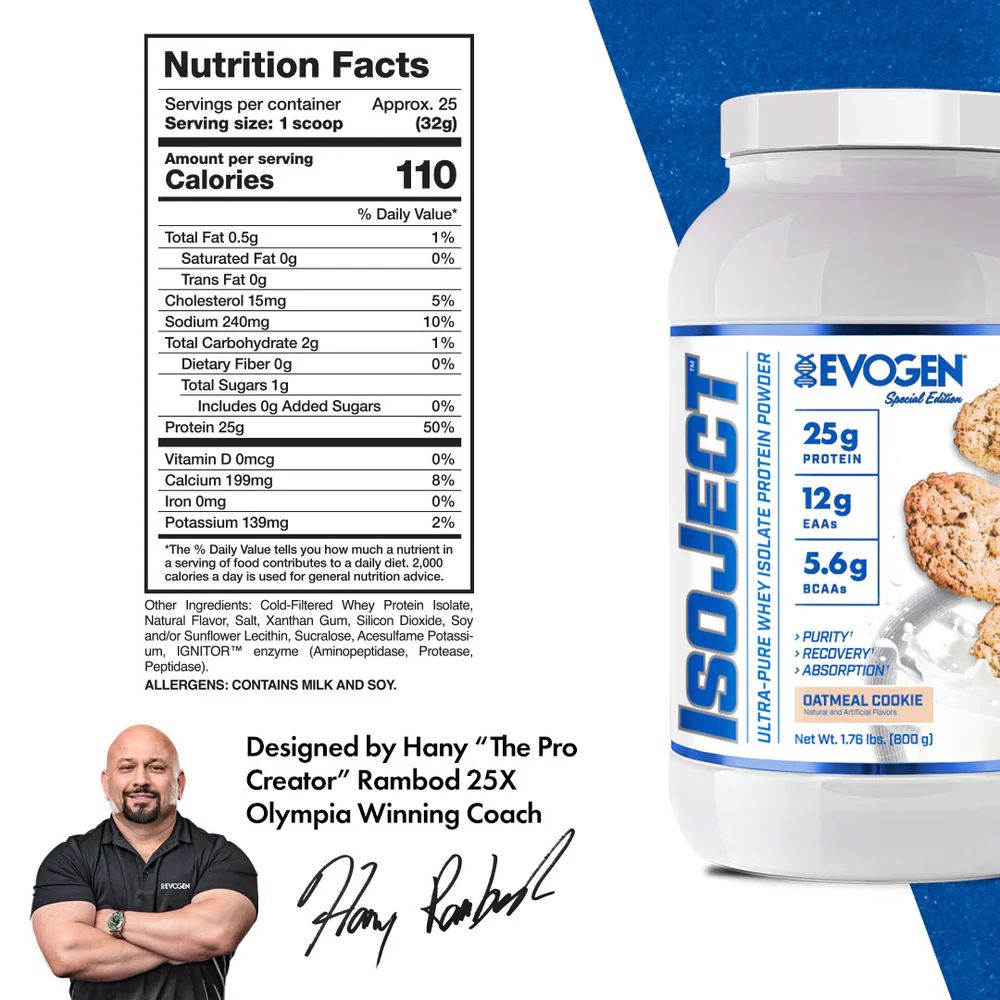 Evogen Nutrition Isoject, Oatmeal Cookie | 1.76 lb | Protein Nation