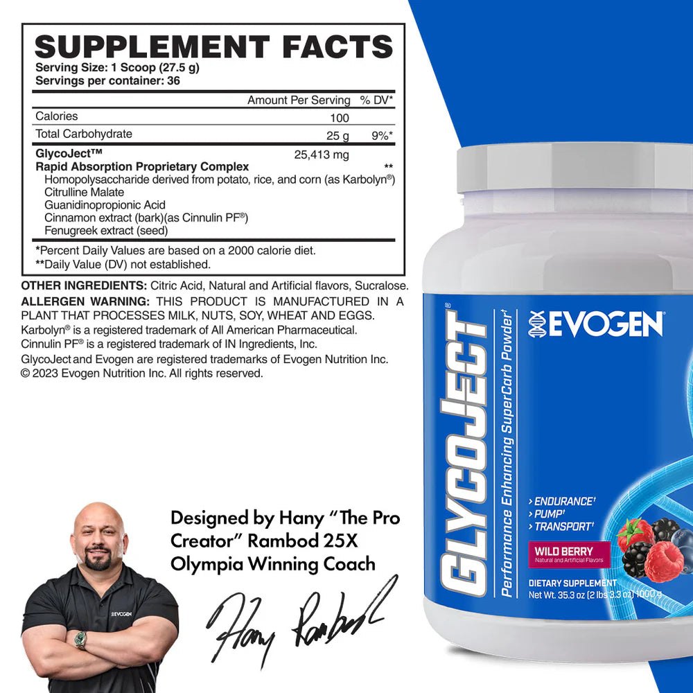 Evogen Glycoject Wild Berry | 36 Servings | Protein Nation