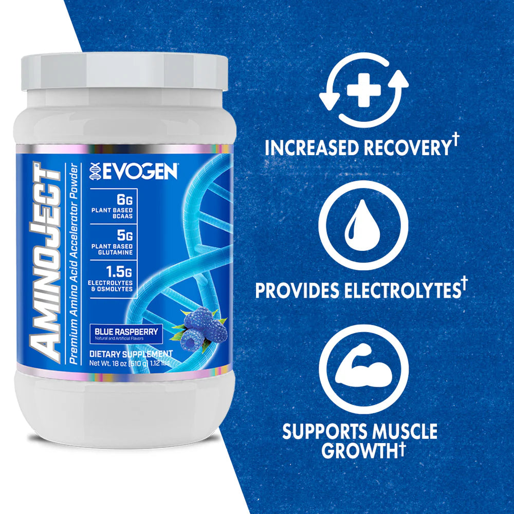 Evogen Nutrition AminoJect BCAA Blue Raspberry | 30 Servings