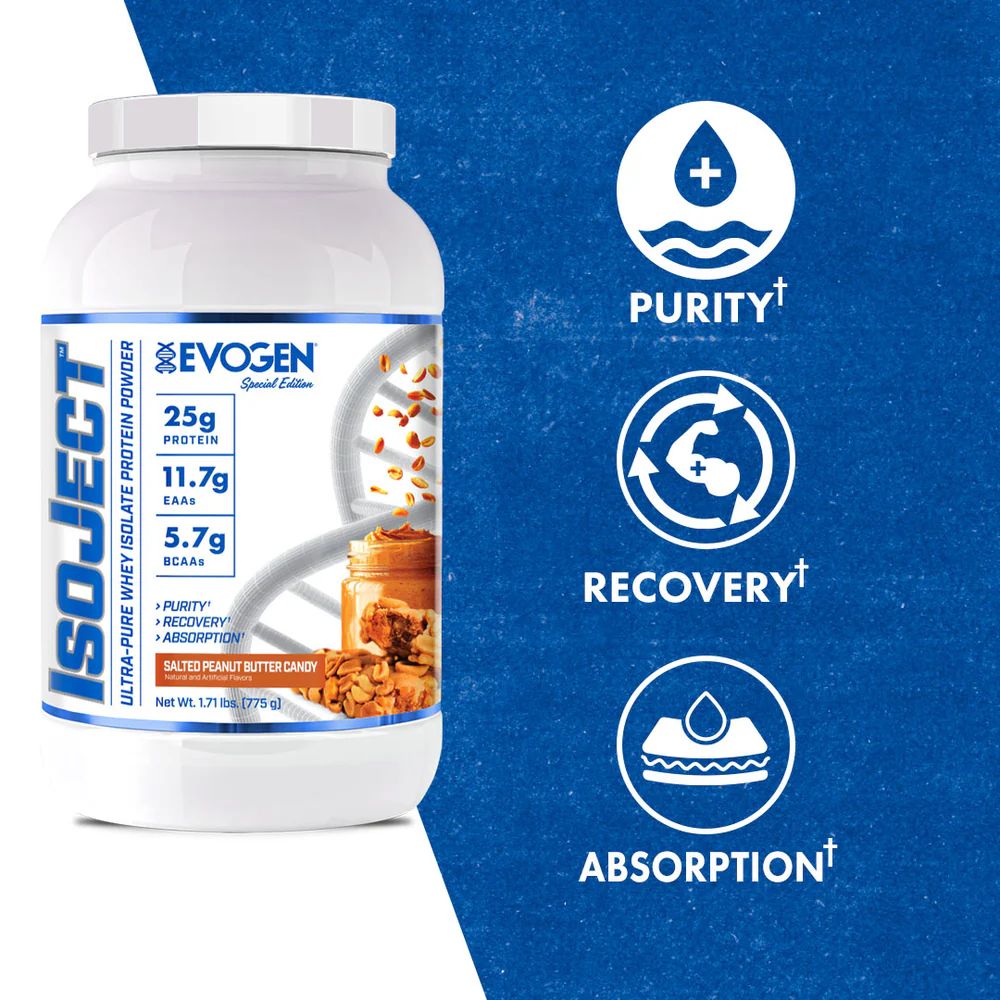 Evogen Nutrition IsoJect Salted Peanut Butter Candy | 1.71 LB | Protein Nation