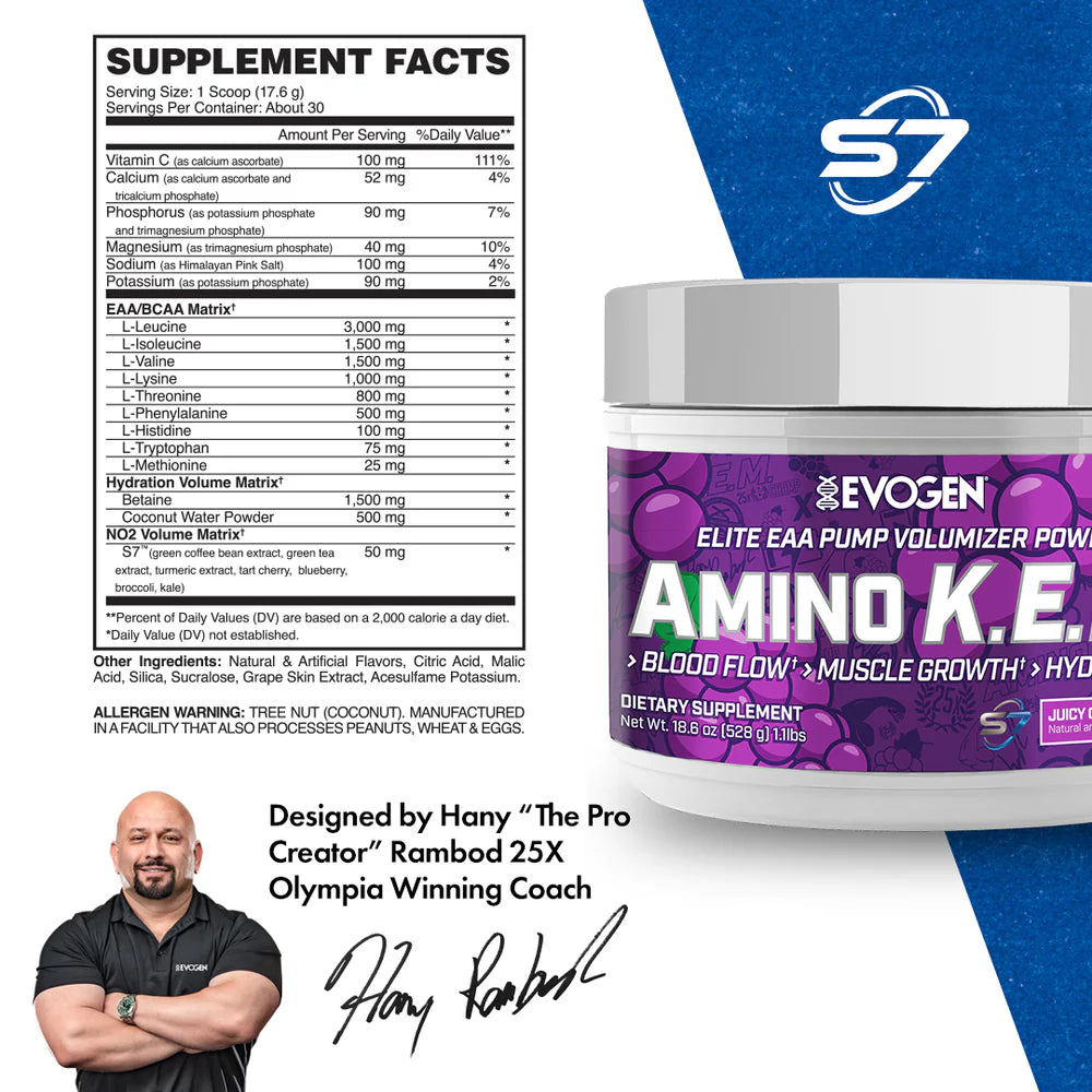Evogen | Nutrition Amino K.E.M Juicy Grape | 30 Servings