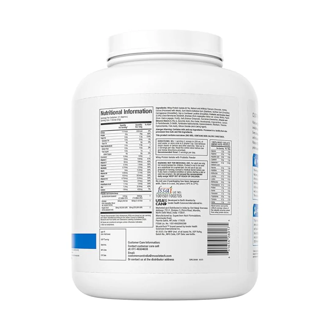 MuscleTech Platinum Whey Isolate 1.81 kg Milk Chocolate