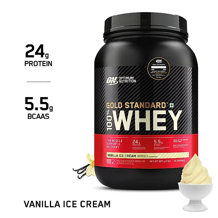 ON Optimum Nutrition Gold Standard Whey Protein 2 lb Vanilla Ice Cream