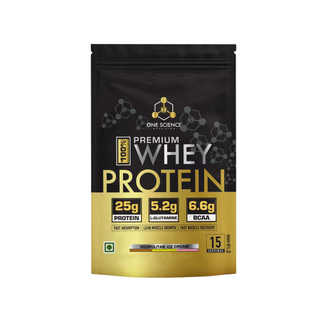 ONE SCIENCE PREMIUM WHEY PROTEIN 1LBS NEAPOLITAN ICE CREAM