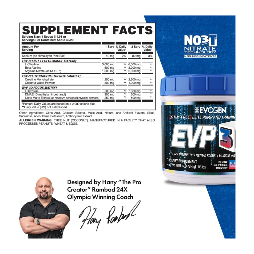 Evogen Nutrition EVP 3D Blueberry Apple 40 Servings