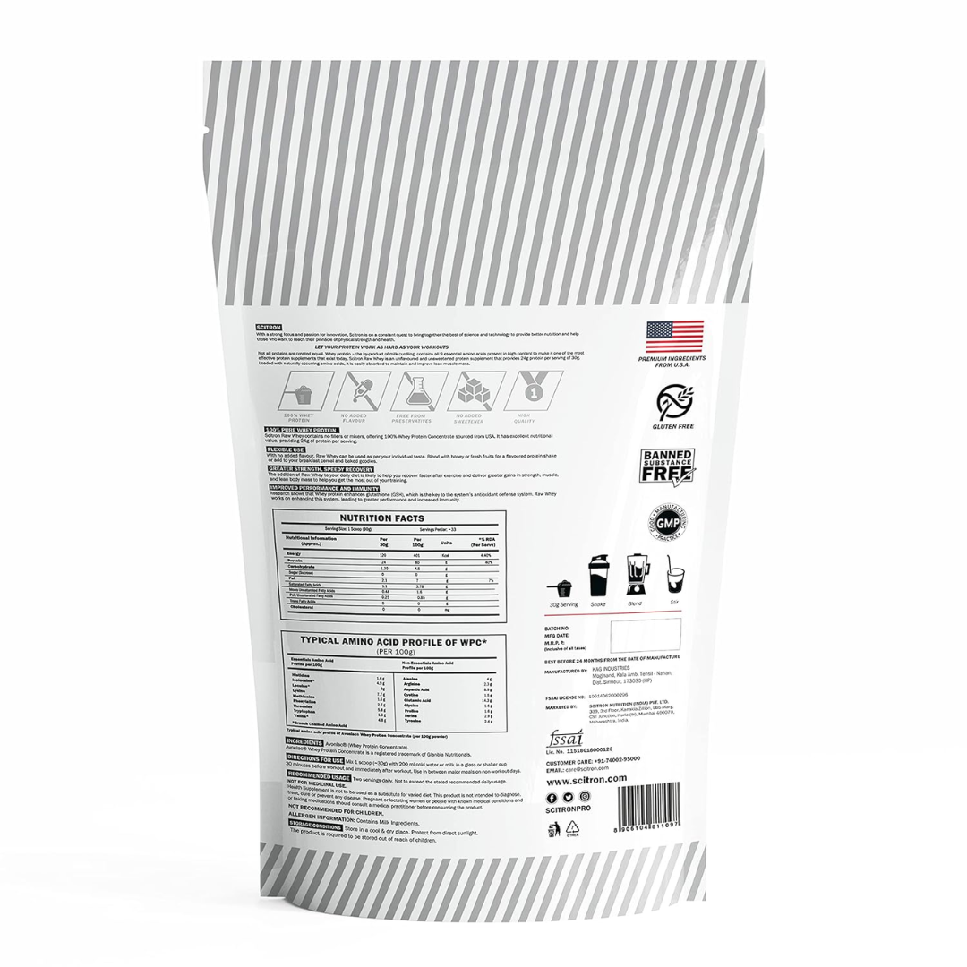 Scitron Raw Whey 1 kg Unflavoured