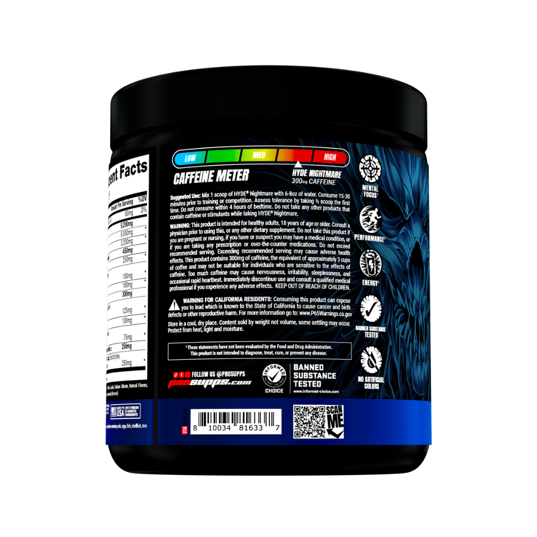 PRO SUPPS HYDE NIGHTMARE PRE WORKOUT-30 SERVINGS BLUEBERRY