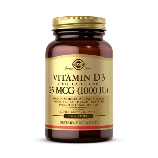 SOLGAR VITAMIN-D3 (1000IU) 100 SOFTGELS