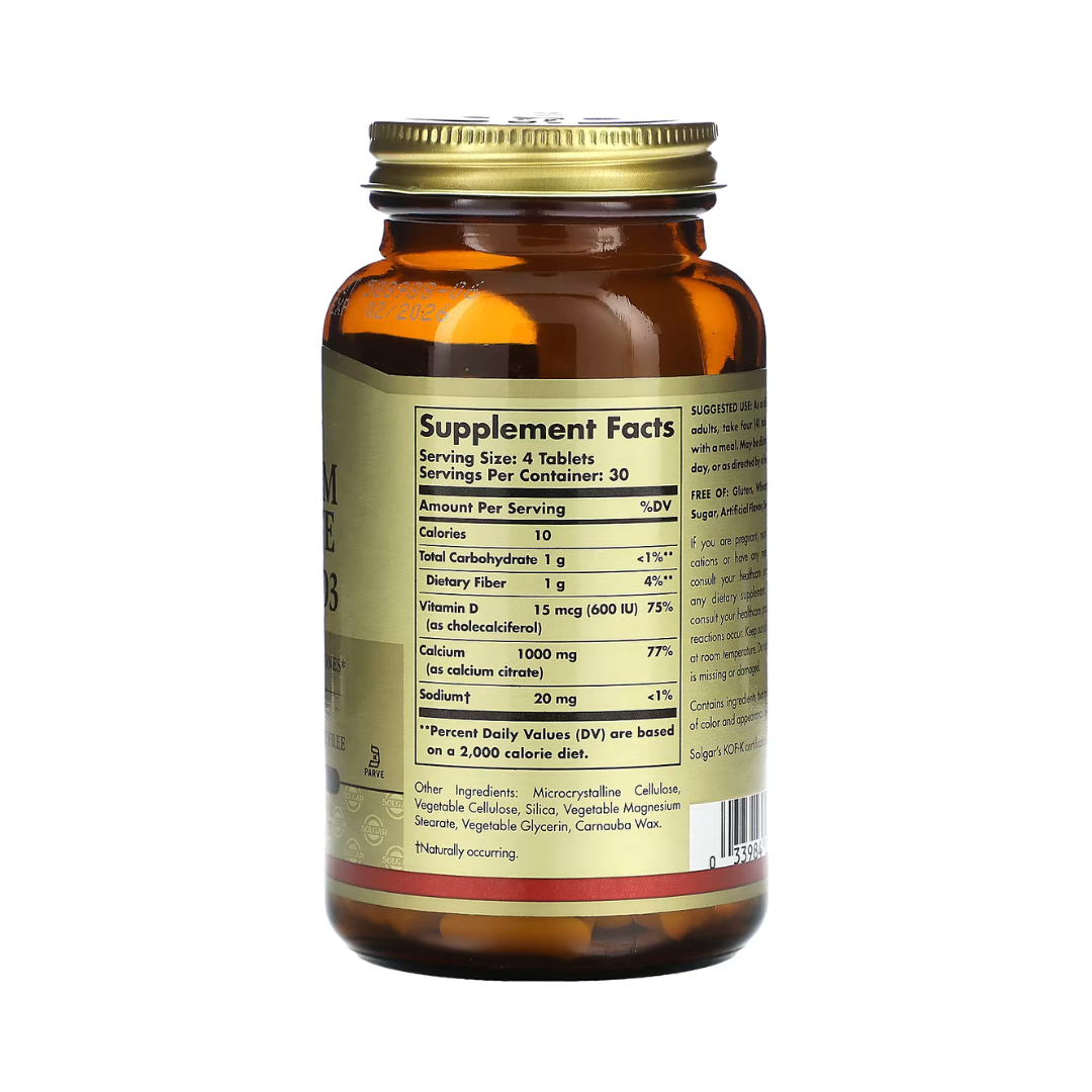 Solgar Calcium 60+ Vitamin D3, 120 Tabs