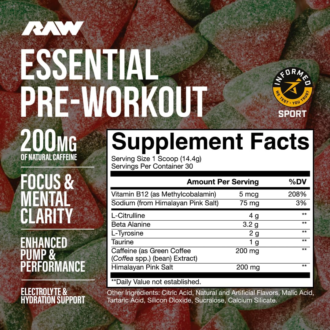 RAW BUM THAVAGE PRE-WORKOUT SOUR WATERMELON 510GM