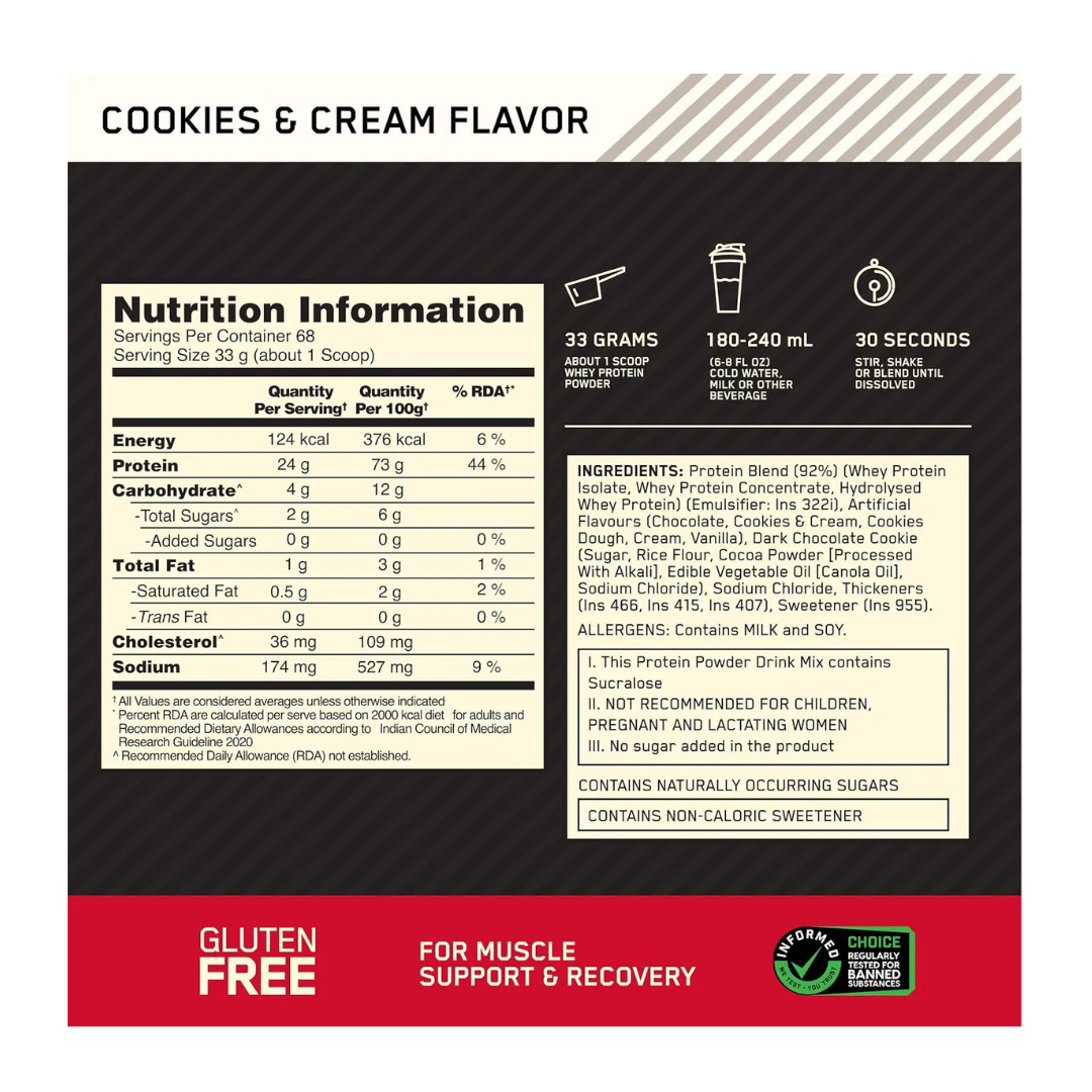 ON Optimum Nutrition Gold Standard Whey Protein 5 lb Cookies & Cream