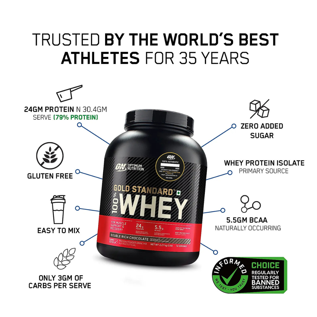 ON Optimum Nutrition Gold Standard Whey Protein 5 lb Vanilla Ice Cream