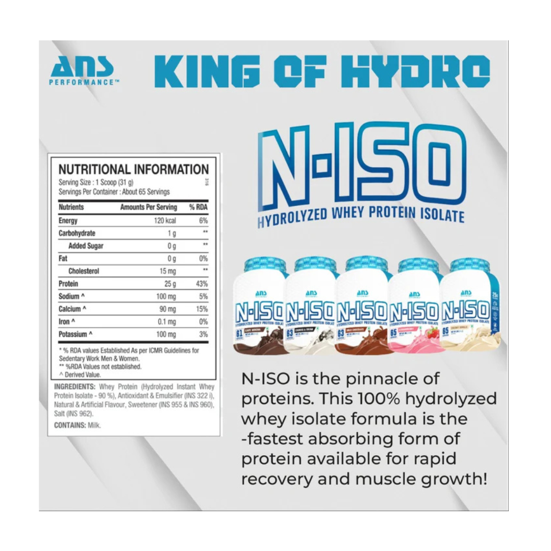 ANS Performance N-ISO Pure Hydrolysed Whey Protein Isolate 2 kg Milk Chocolate