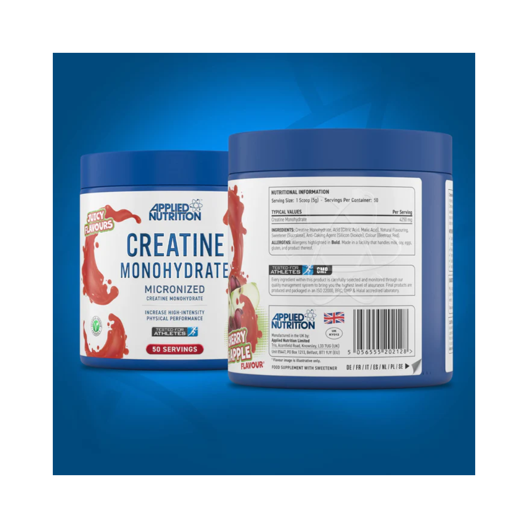 APPLIED NUTRITION CREATINE MONOHYDRATED 250G- CHERRY AND APPLE