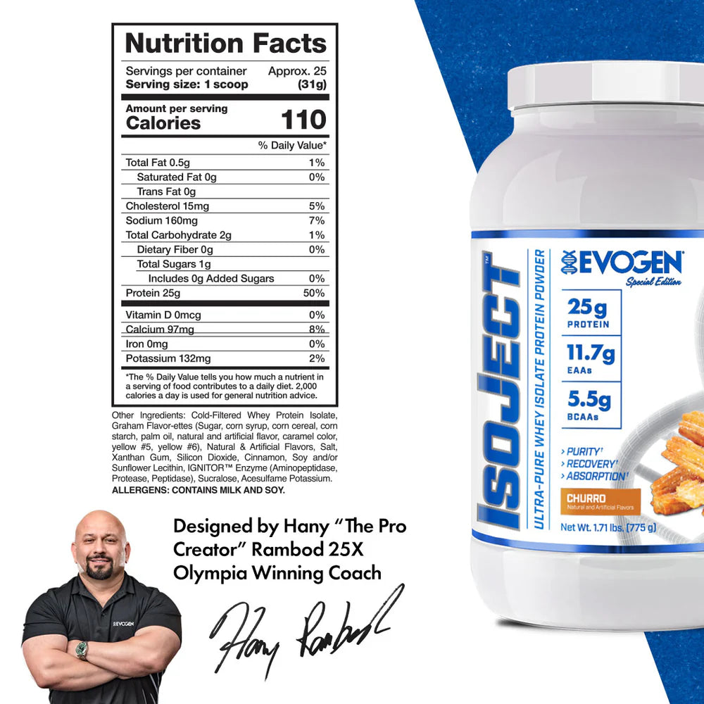 Evogen Nutrition Isoject, Churro | 1.71 lb | Protein Nation