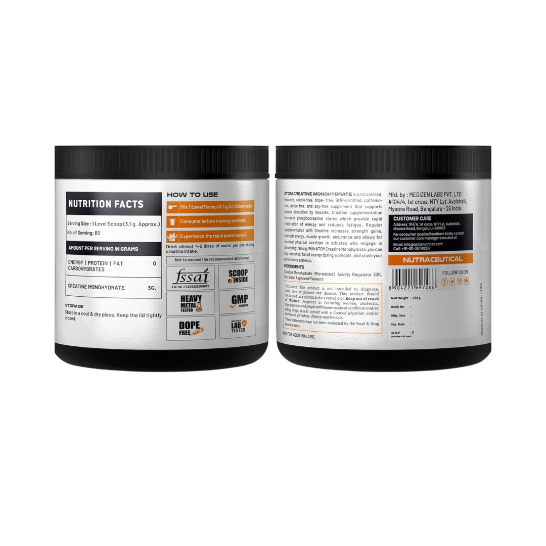 ASITIS ATOM CREATINE 250GM KIWI FUSION