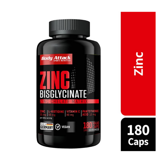 BODY ATTACK ZINC BISGLYCINATE-180 CAPS