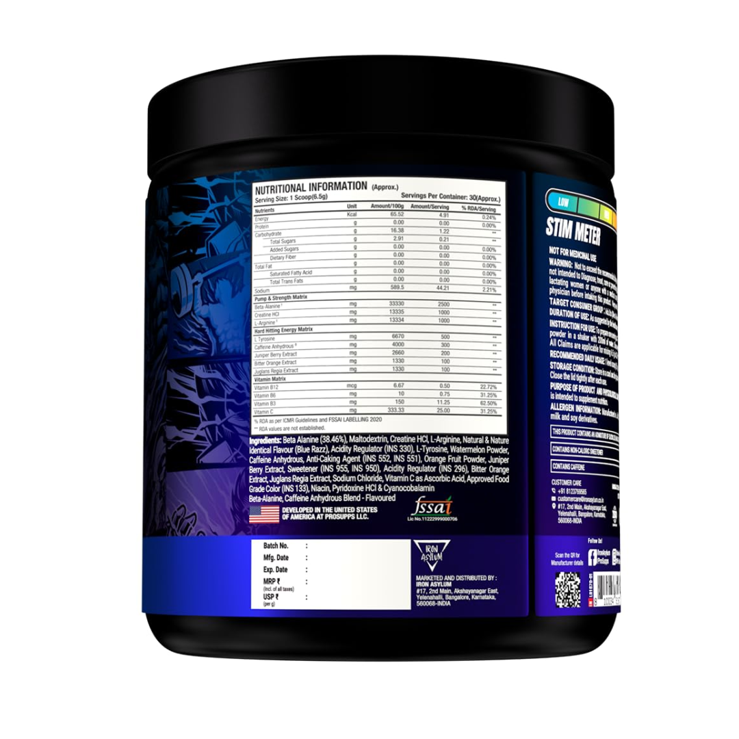 ProSupps Hyde Xtreme 30 Serving Blue Razz Blitz